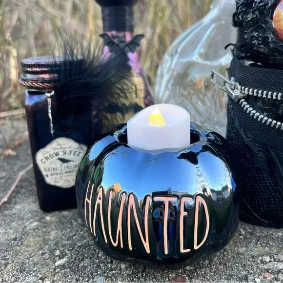 NEW Set of (3) Rae Dunn BOO/SPOOKY/HAUNTED Holders WITH the battery candles! - Picture 14 of 16